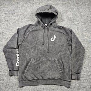 TikTok Creator Gray Acid Wash Pullover Hoodie Lane Seven Adult Large Cotton